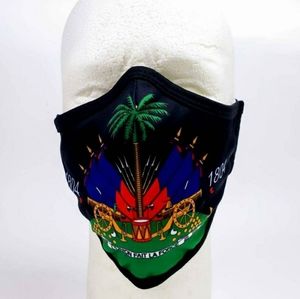 Mask with haiti flag for men and women